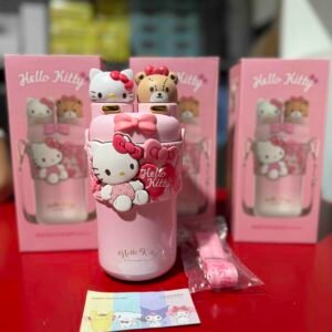 3 TERMOS METALICOS DE TEMPERATURA DOBLE CHUPO HELLO KITTY