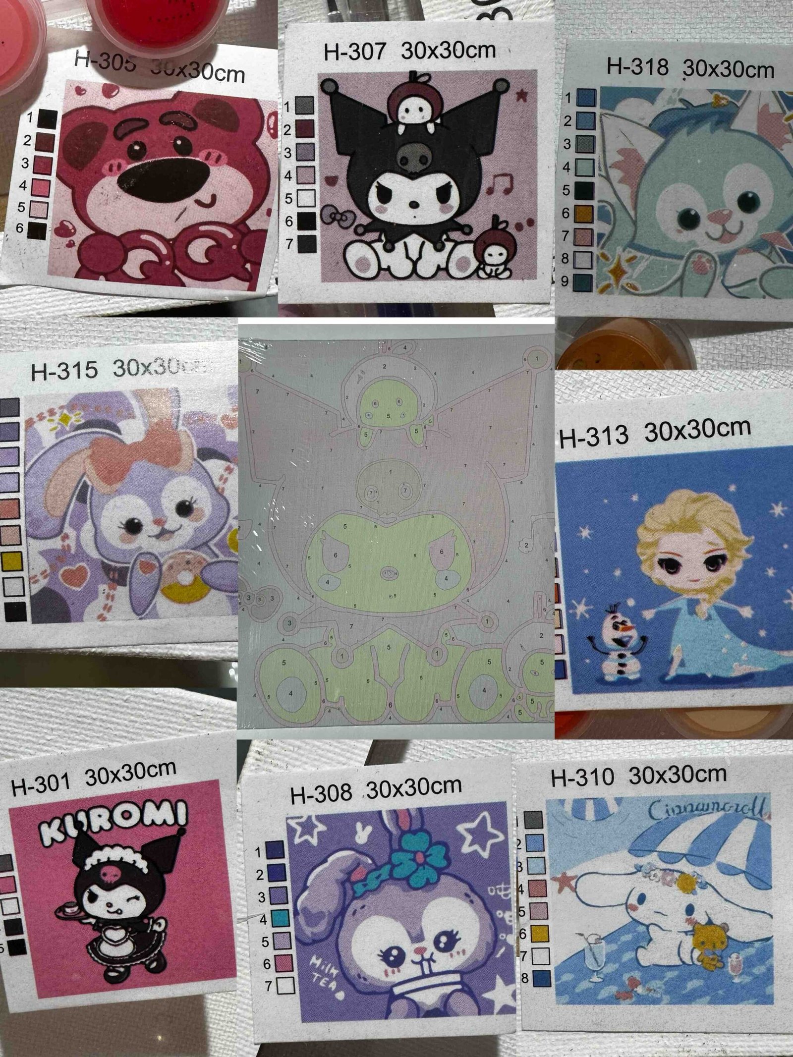 JUEGO DE LIENZO CON TEMPERAS POR NUMERACION MODELOS SURTIDOS