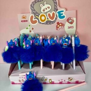 BOLIGRAFO TINTA NEGRA CON LLAVERO PELUCHE STITCH