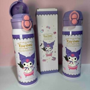 TERMO KUROMI 480 ML CON DOBLE ORIFICIO EN ACERO INOXIDABLE PARA TEMPERATURA FRIA Y CALIENTE