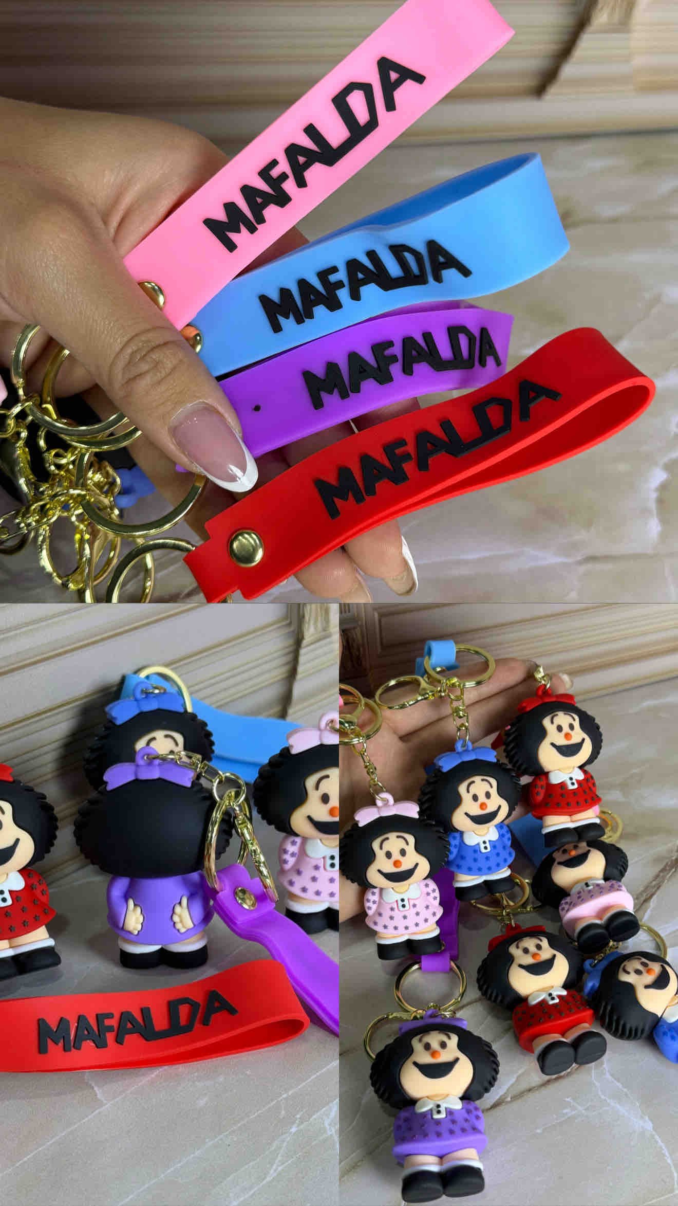 LLAVERO MAFALDA ( SE VENDEN EN COLORES SURTIDOS )