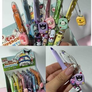 3 EN 1 BOLIGRAFO TINTA NEGRA CON RESALTADOR Y LLAVERO SANRIO