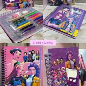 LIBRO ARGOLLADO PARA COLOREAR ( TIPO KIT ) GUERRERAS K-POP