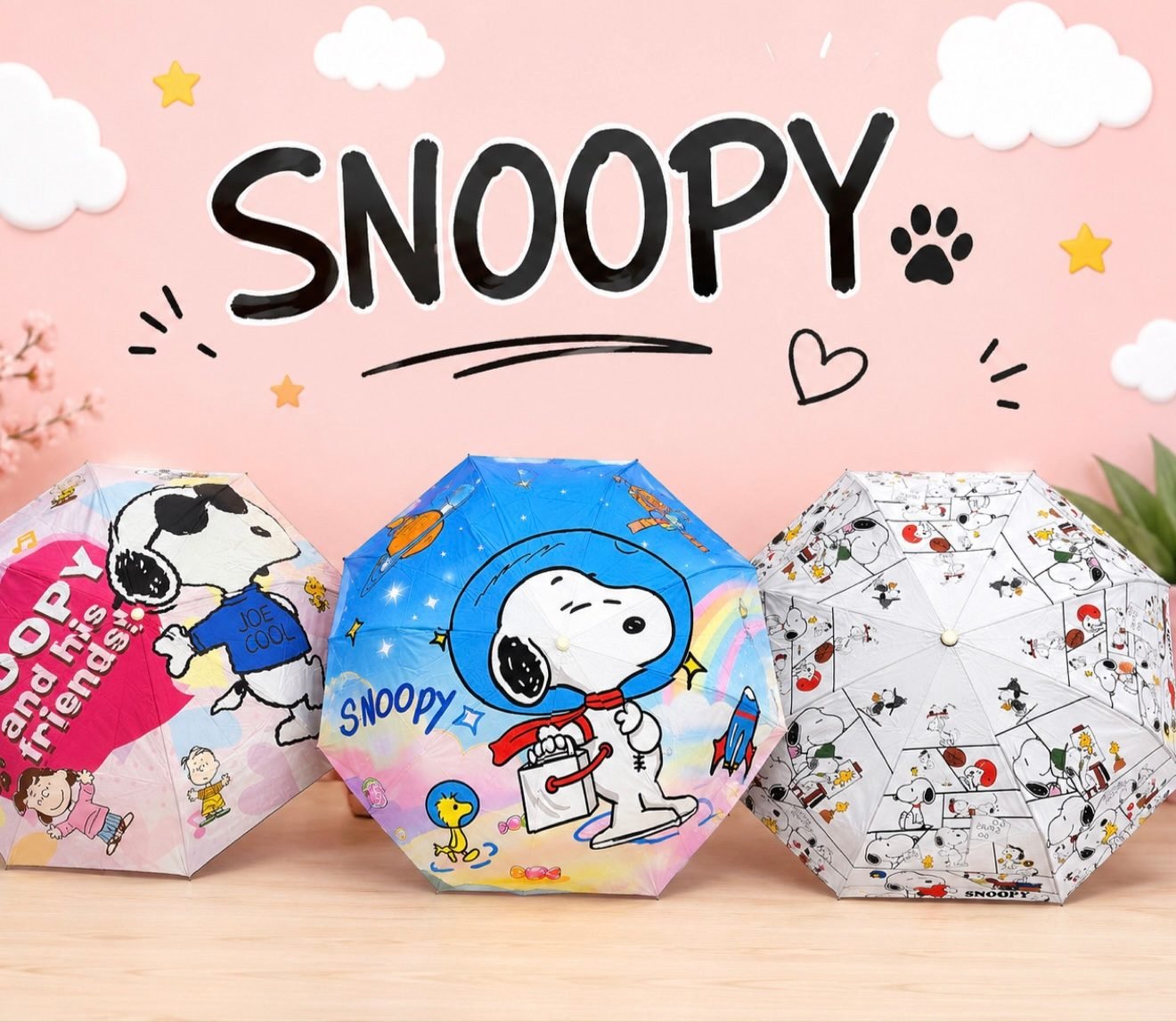 SOMBRILLA SNOOPY BOTON AUTOMATICO (SE VENDEN SURTIDAS)